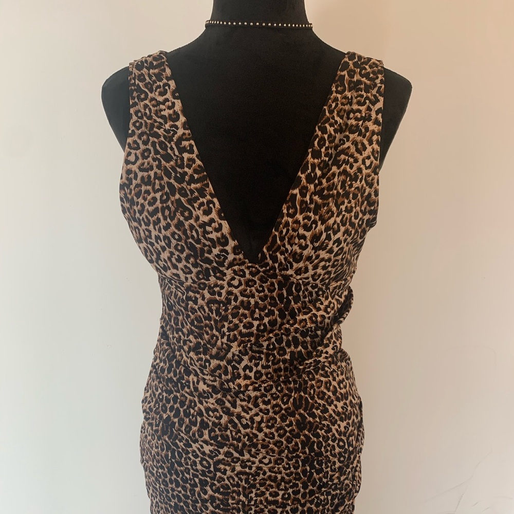 Leopard print midi dress